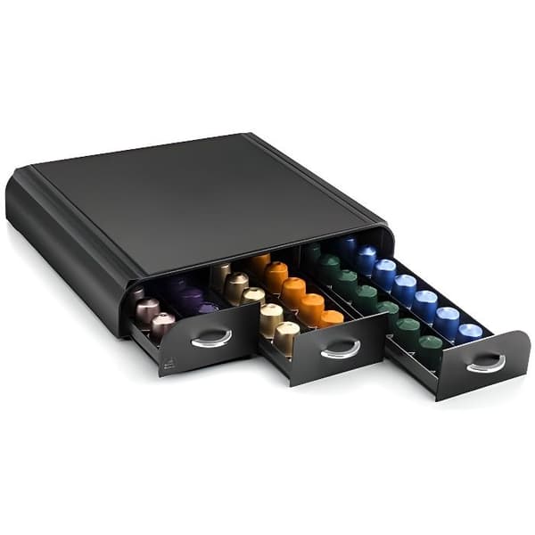Pod organizer - CEP - 3 lådor - 42 Dolce Gusto pods - 48 Nespresso pods - Modern design