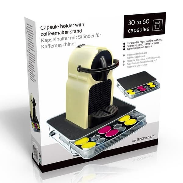 Kaffemaskinstöd - Ej specificerat - Förvaringslåda - Halkfritt - Metall - Svart