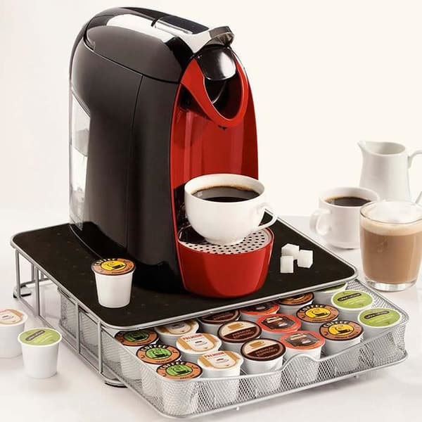 Kaffemaskinstöd - Ej specificerat - Förvaringslåda - Halkfritt - Metall - Svart