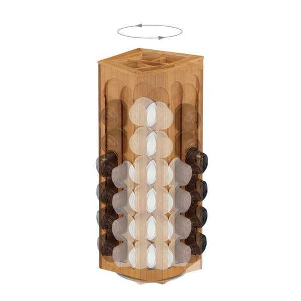 Kapseldistributör - Relaxdays - Rotativ - Bambu - 40,5x14x14 cm - 8 rader