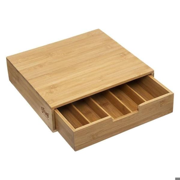 Kapselförvaringslåda - 5 fack - 34,5 x 30,5 x 8 cm - Bambu