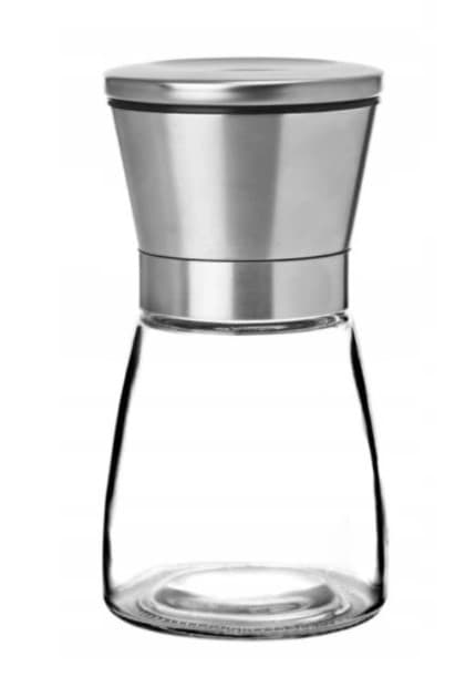 Manuell salt- och pepparkvarn i glas, 190 ml, display