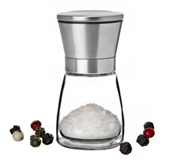 Manuell salt- och pepparkvarn i glas, 190 ml, display