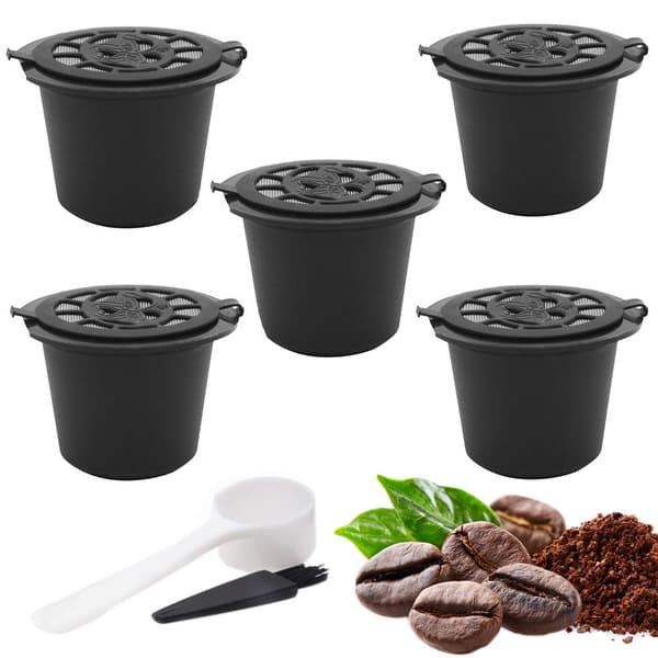 5st Kaffekapslar kompatibel med Nespresso Återanvändbara