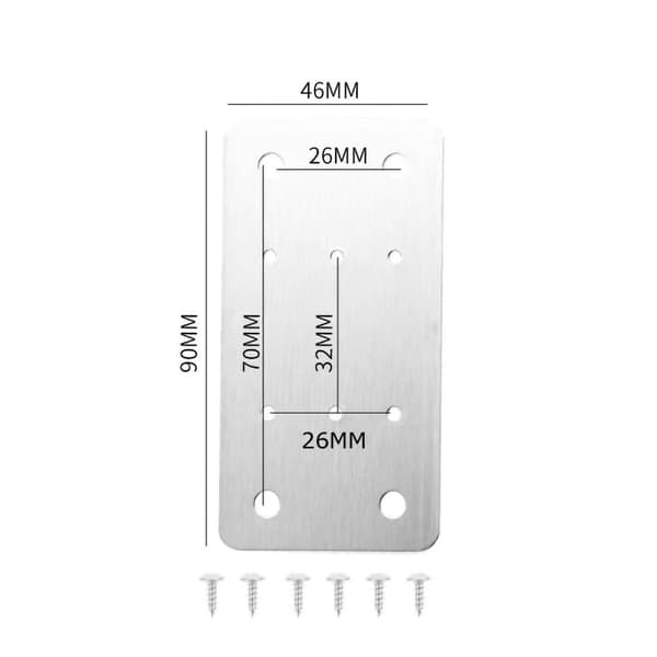 Reparasjonsplate for hengsler 90x46mm 2-pak