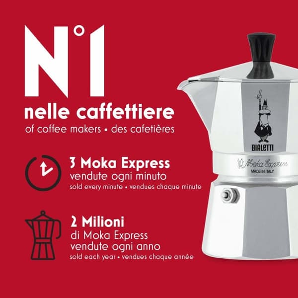 Bialetti Moka Express Moka gryde Aluminium, Sort