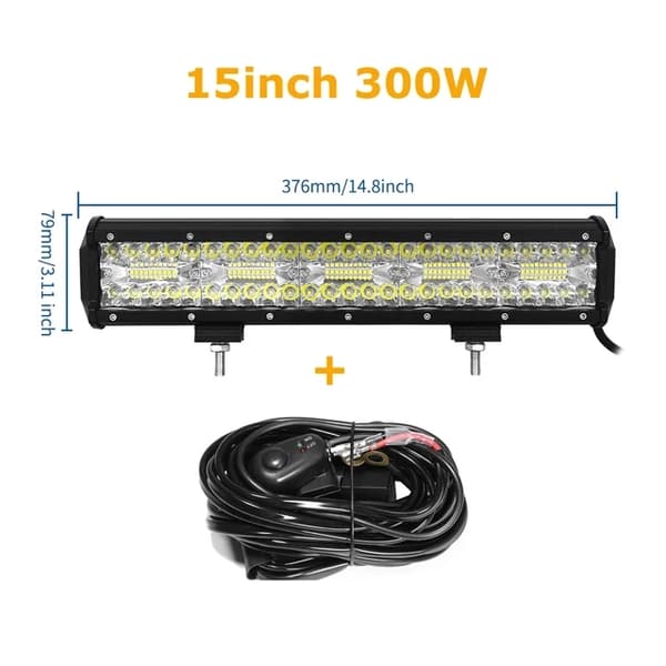 LED Lysbjælke, 8D Offroad Lampe, 3 Rækker, 20in 420W Ingen ledning