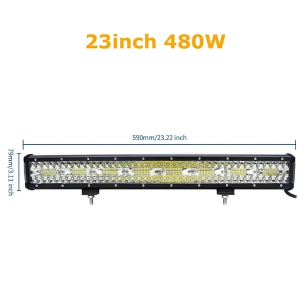 LED Lysbjælke, 8D Offroad Lampe, 3 Rækker, 20in 420W Ingen ledning