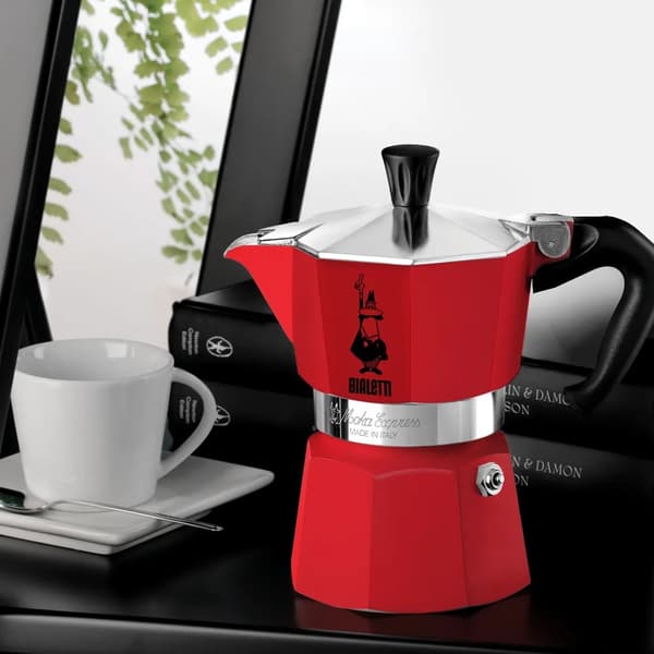 Bialetti Moka Express Winter Wonderland 3TZ cafe 140 ml Röd, Silver