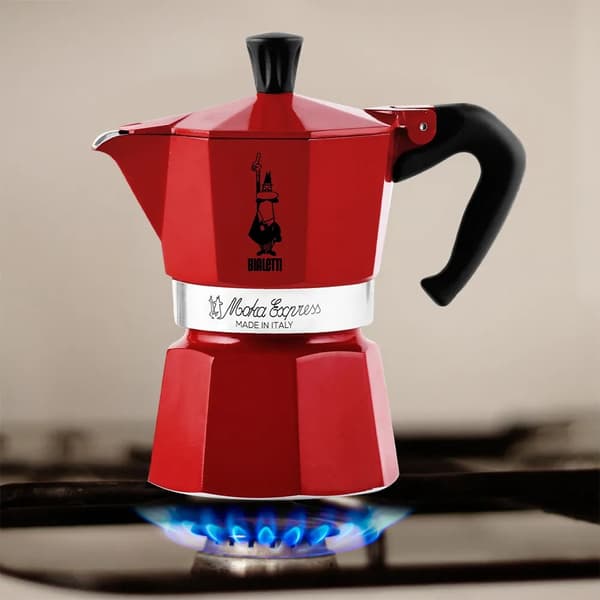 Bialetti Moka Express Winter Wonderland 3TZ cafe 140 ml Röd, Silver