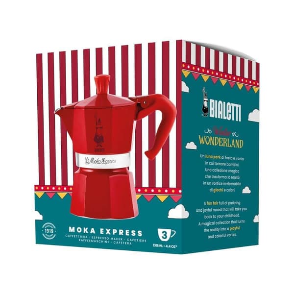 Bialetti Moka Express Winter Wonderland 3TZ cafe 140 ml Röd, Silver