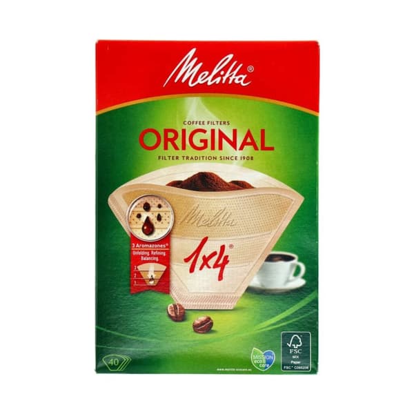Melitta Filter 1x4 40 Styck Brun