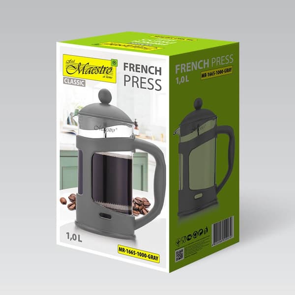 French stempelkande MAESTRO MR-1665 (MR-1665-1000-GRÅ) 1000 ml Grå