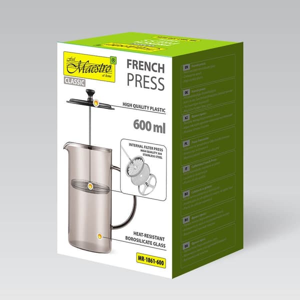 Presskanna MAESTRO MR-1861 (MR-1861-600) 600 ml Genomskinlig
