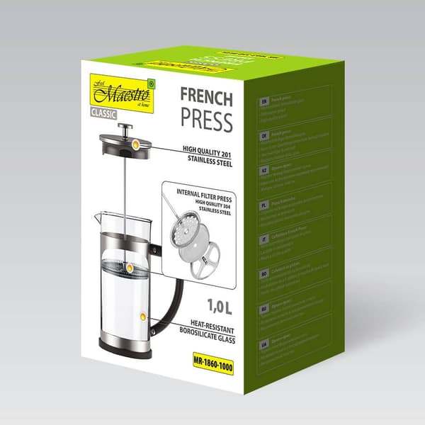 Presskanna MAESTRO MR-1860 (MR-1860-1000) 1000 ml Stål