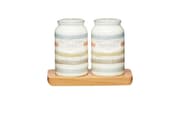 Classic Salt og Peber i stribet keramik - landlig stil