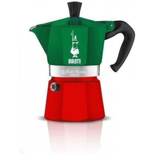 BIALETTI italiensk kaffebryggare - Moka Express Italia - 3 koppar 5 cl - Självrengörande säkerhetsventil