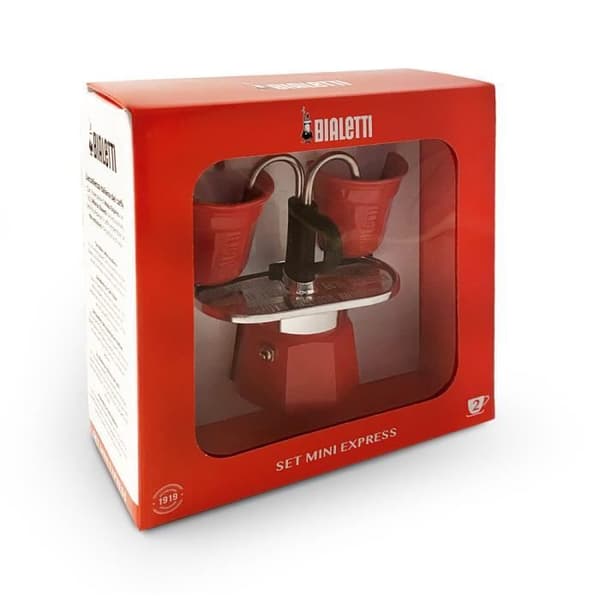Espressokaffe - Bialetti - Röd - Rostfritt stål - 2 koppar - Diskmaskinsskompatibel