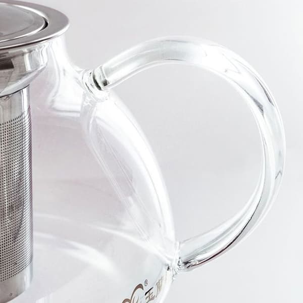 Glas teekanna med filter i rostfritt stål - 0,8 L