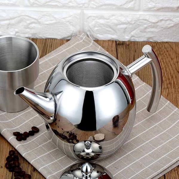 Rostfri vattenkokare med tekanna och tekanna med filter, stor kapacitet (1L) -DUO