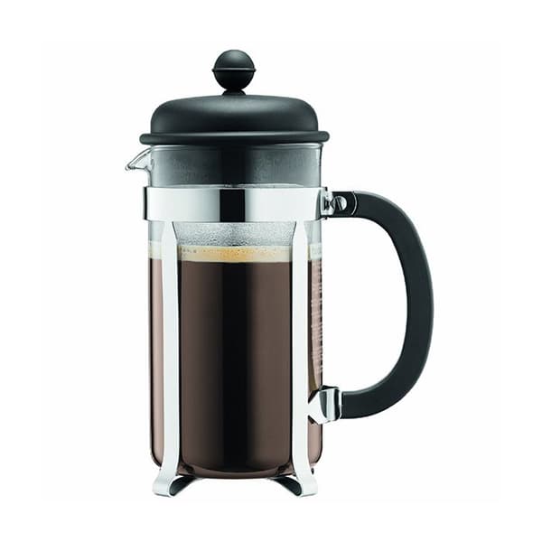 Fransk presskaffebryggare - BODUM - CAFFETTIERA - 8 koppar - 1L - Svart glas och rostfritt stål