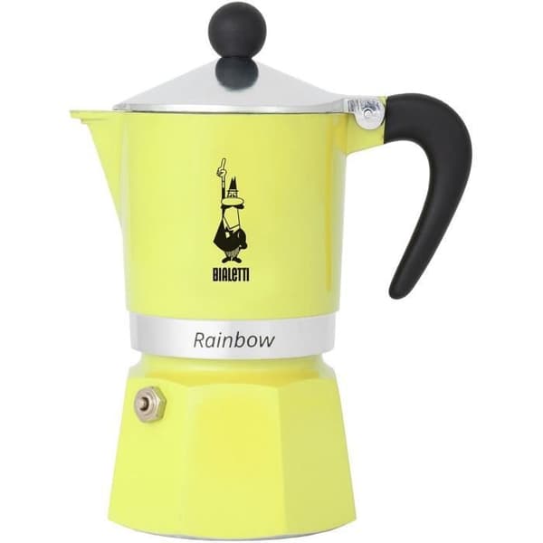 Italiensk kaffebryggare - BIALETTI - RAINBOW - 6 koppar - 0,30 L - Gul