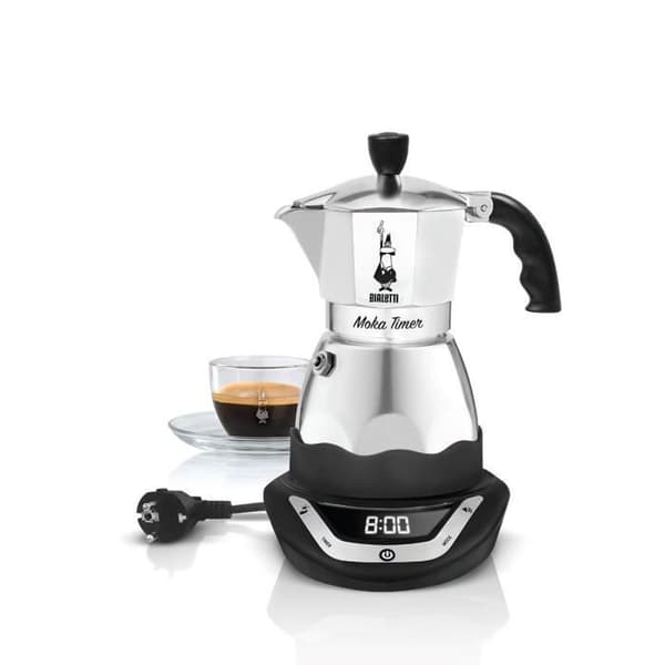 Elständig kaffebryggare - BIALETTI - Moka - 6 koppar - Inox - Programmerare med automatisk avstängning