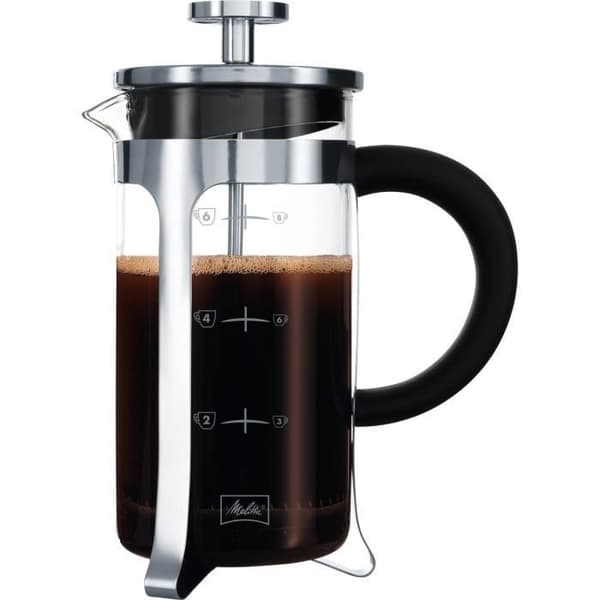 MELITTA 8-kopps kaffebryggare i premiumglas och rostfritt stål
