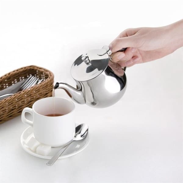 Tekanna - Olympia - 500 ml - Rostfritt stål - Spegelfinish - Värmebeständiga handtag