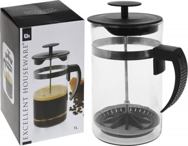 Kaffemaskine 1L plast og glas