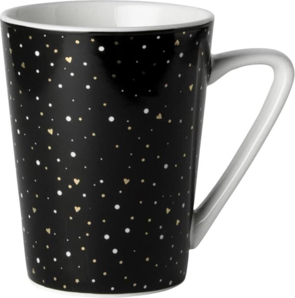 Dutch Rose Loft Sort-Hvid Krus Sort med Glitter 31 cl
