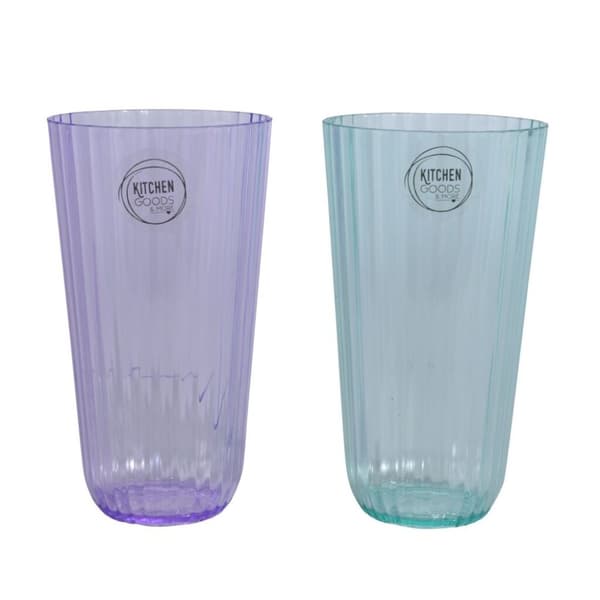 Drikkeglas Plast 2 Assorterede Farver 15cm