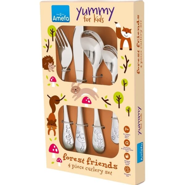 Amefa børnebestik Forrest Friends 4-delt sølv