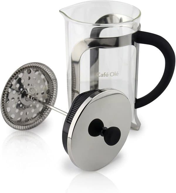 Café olé - KM-03C - Cafe Ole Mode French Press Kaffebryggare, 350ml / 0,35L, 1 kopp, i rostfritt stål och glas