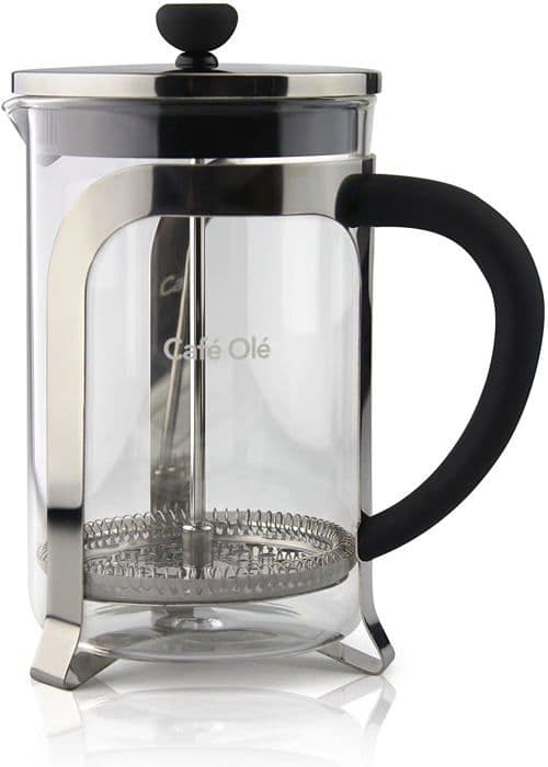 Café olé - KM-03C - Cafe Ole Mode French Press Kaffebryggare, 350ml / 0,35L, 1 kopp, i rostfritt stål och glas