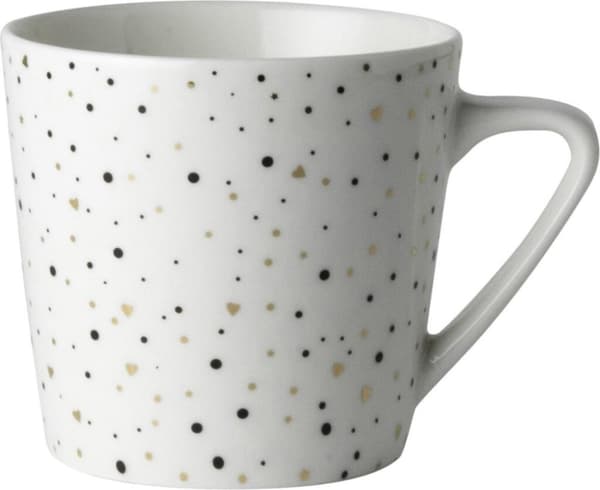 Dutch Rose Loft Svartvit Kaffemugg Vit med Glitter 20cl
