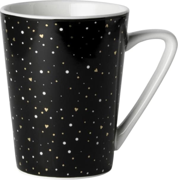 Dutch Rose Loft Sort-Hvid Krus Sort med Glitter 31 cl