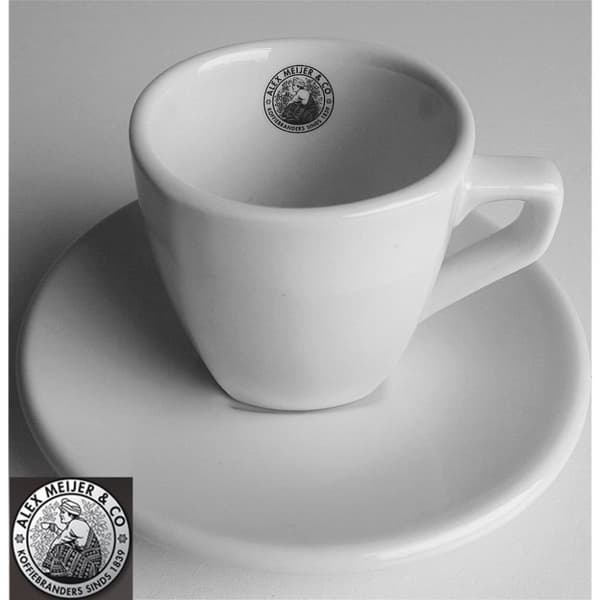 Intermezzo Espressokop og underkop Alex Meijer Logo 3 stk