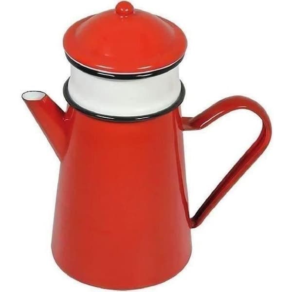 Nord kaffebryggare 1,5 L - emaljerat stål - gammaldags röd