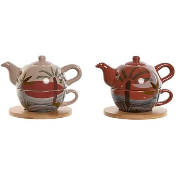 Tekanna - HOME ESPRIT - 750 ml - Dolomit - Flerfärgad - 2 enheter