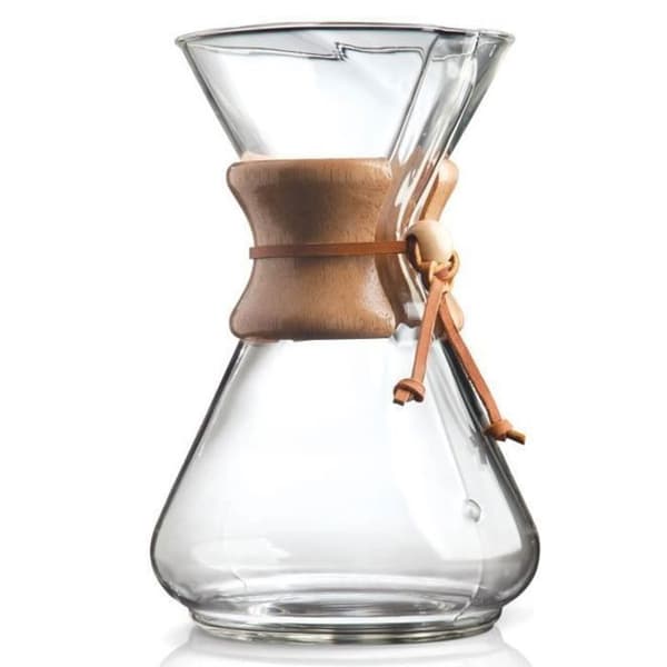 Kaffekaraff - Chemex - CM-10A - 1,48 L - Glas, Läder, Trä - Brun, Transparent