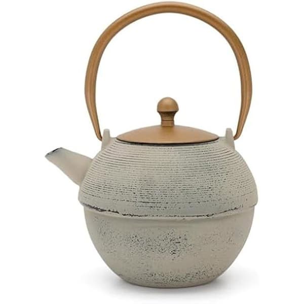 Bredemeijer Grande teapot i gjutjärn på 1,2 l - Induktion - Grå asiatisk teapot med handtag och tefilter i rostfritt stål -