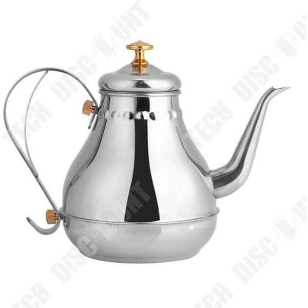 TD® 1,2L tekanna, kaffebryggare - tekanna i polerat rostfritt stål med infusionsanordning för tefilter, bulkkanna med smaklock