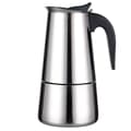 Miniatyrbild 1 av 4: Kaffebryggare av italiensk typ med bönor, köksaccessoar för kaffe, te, café au lait, solid design, grå färg.