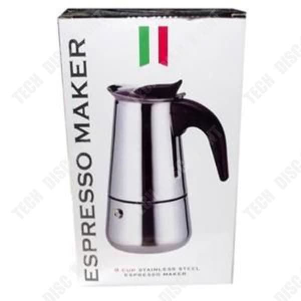 TD® italiensk tekanna i rostfritt stål 50 ml - 9 espressokoppar