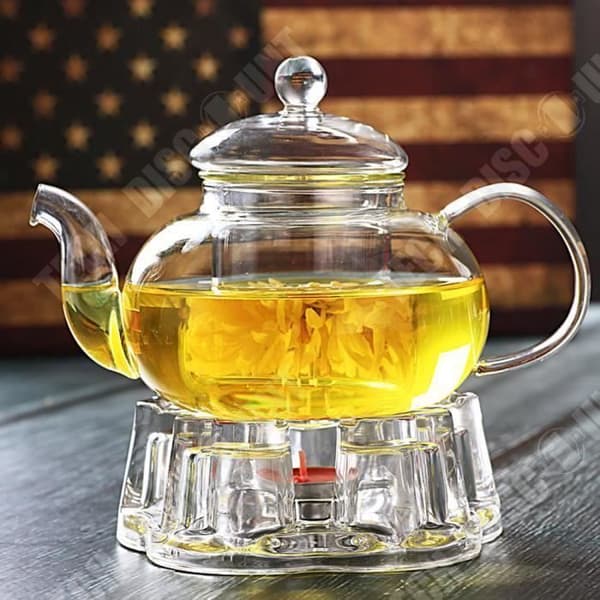 TD® tekanna kaffebryggare 600 ml klart värmebeständigt glas med lock och infusionsapparat Filter-present-te-infusioner