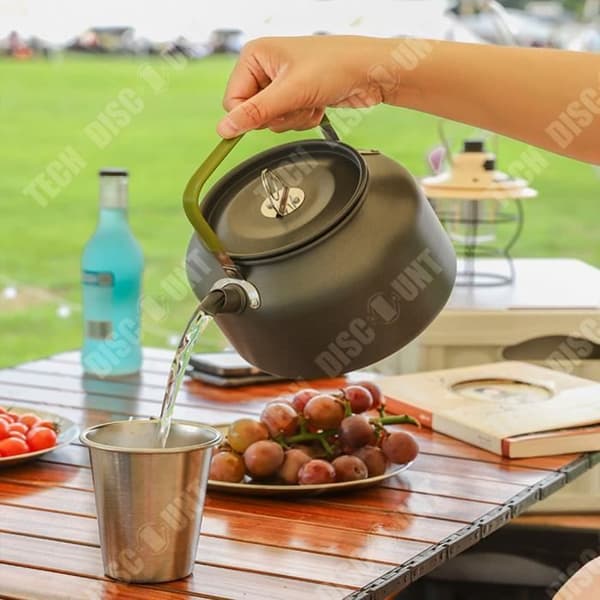 TD® Camping Kaffebryggare 0,8L Stor kapacitet Bärbar aluminiumlegering Bergsklättring och Fiske Tekanna Picknick Vattenkokare