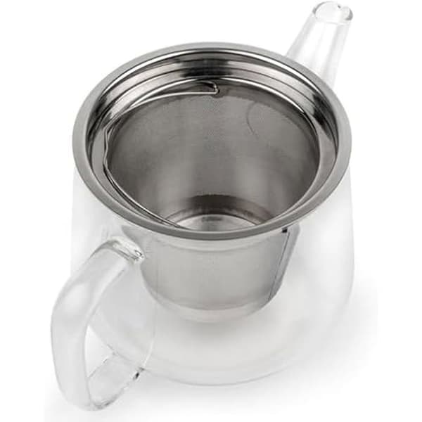 Bredemeijer Petite teapot i glas 1,1 l – Transparent glas teapot med enkel vägg och tefilter i rostfritt stål