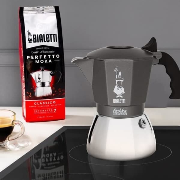 Italiensk kaffebryggare BIALETTI - BRIKKA - Induktion 4 koppar
