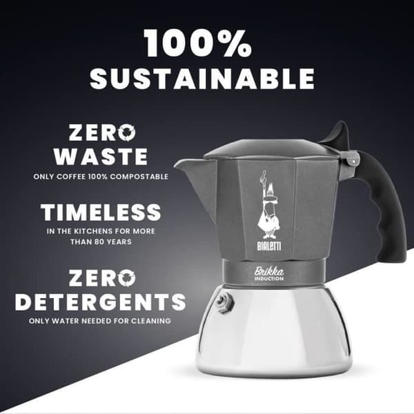 Italiensk kaffebryggare BIALETTI - BRIKKA - Induktion 4 koppar